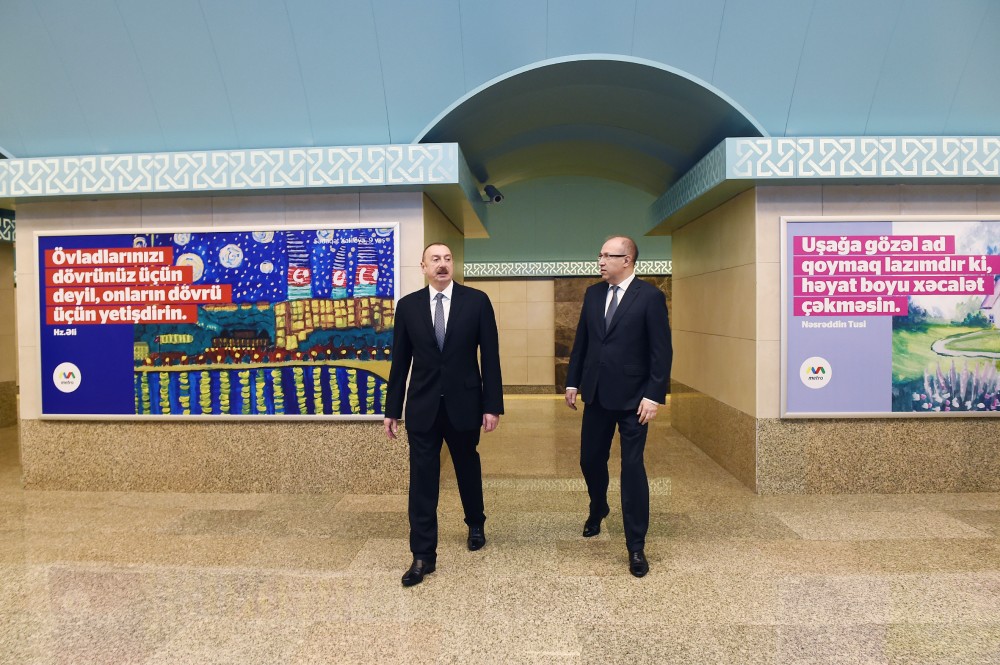 Prezident “Sahil” metrosunun açılışında - FOTOLAR