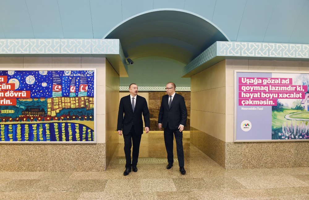 Prezident “Sahil” metrosunun açılışında - FOTOLAR