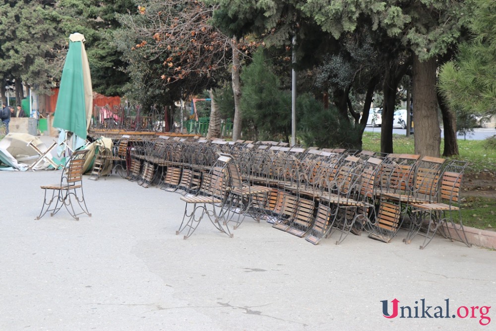 "Atatürk" parkında yenidənqurma işlərinə başlanıldı - FOTOLAR