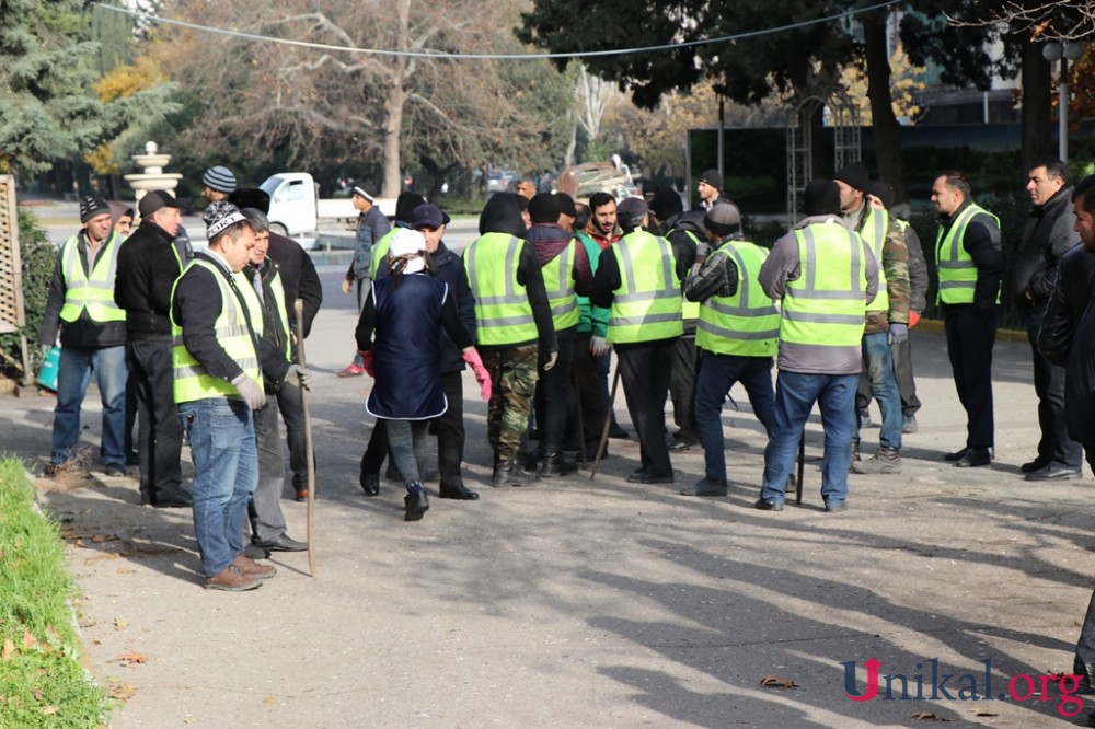 "Atatürk" parkında yenidənqurma işlərinə başlanıldı - FOTOLAR