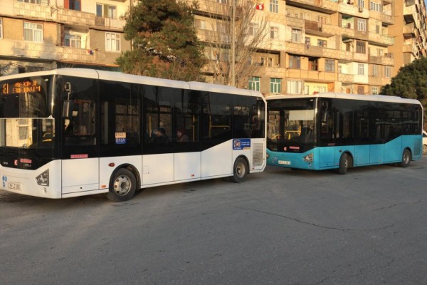 Bakıdakı 2 marşrut xəttinə yeni avtobuslar verildi - FOTO