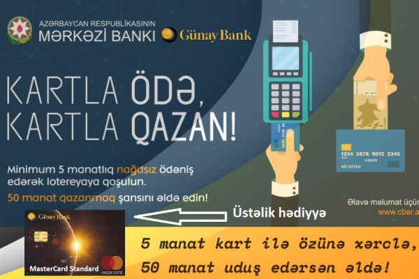 Günay Bank ödəniş kartı istifadəçilərinin NƏZƏRİNƏ!