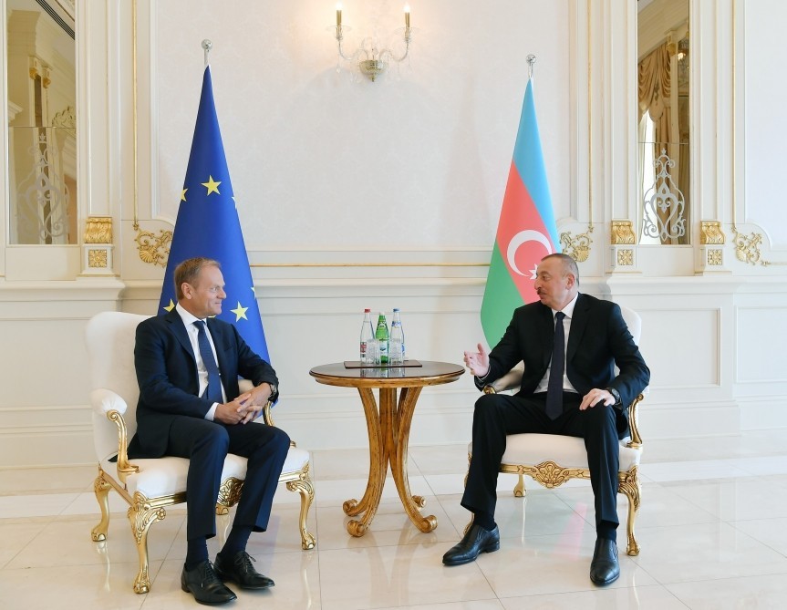 İlham Əliyev və Avropa İttifaqı Şurasının Prezidenti ilə görüşdü - Fotolar