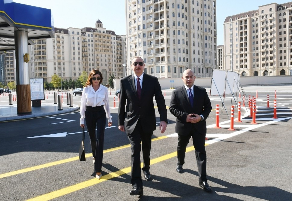 Prezident və xanımı “Koroğlu” Nəqliyyat Mübadilə Mərkəzinin açılışında - FOTO