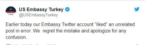 ABŞ diplomatı "Twitter"də FETÖ tərəfdarına dəstəyə görə nazirliyə ÇAĞIRILDI