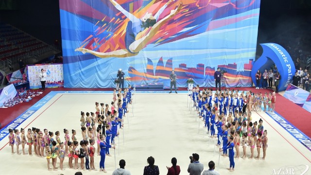 Bakıda gimnastika üzrə beynəlxalq turnirin açılışından - FOTOLAR