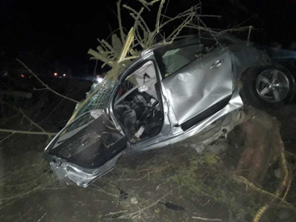 Minik avtomobili ağaca çırpıldı - sürücü öldü - FOTO