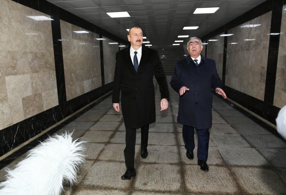 İlham Əliyev yeraltı piyada keçidinin açılışında- FOTOLAR