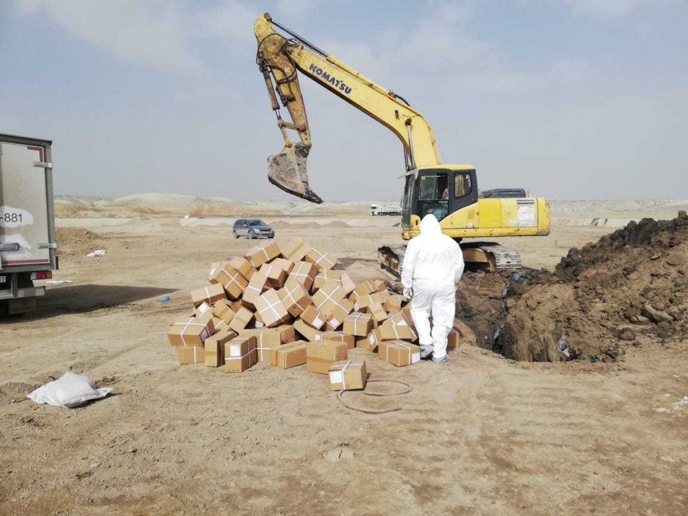 Çindən gətirilən 1500 kq kivi qurusu məhv edildi - FOTO
