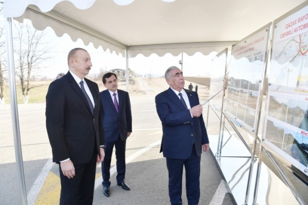 Prezident Qazaxda yol açılışında iştirak edib - FOTOLAR