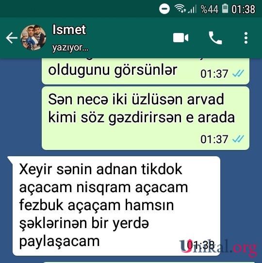 Bərdədə həyat yoldaşını öldürən kişinin "whatsapp" yazışmaları üzə çıxdı - FOTOLAR