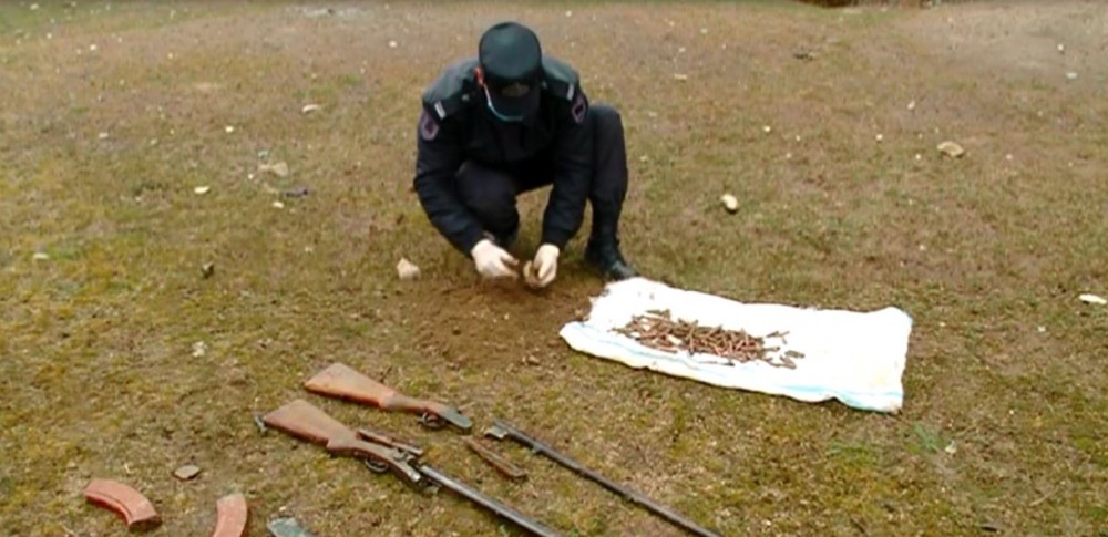 Goranboyda silah-sursat tapıldı - Video - Foto