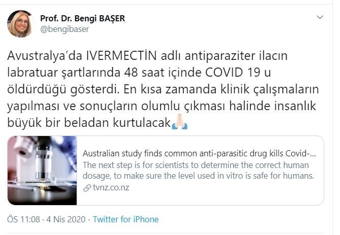 Türk professor: Bu dərman koronavirusu öldürür