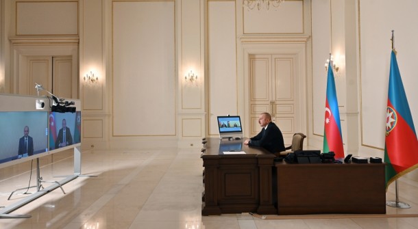 Prezident yeni sədri videoformatda qəbul etdi - FOTO