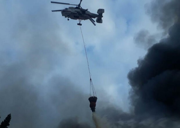Cəbrayılda yerləşən Güllücə aşırımında YANĞIN - Havaya helikopter qaldırıldı (VİDEO)