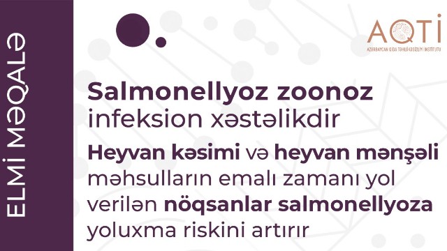 Salmonellyoz zoonoz infeksion xəstəlikdir 