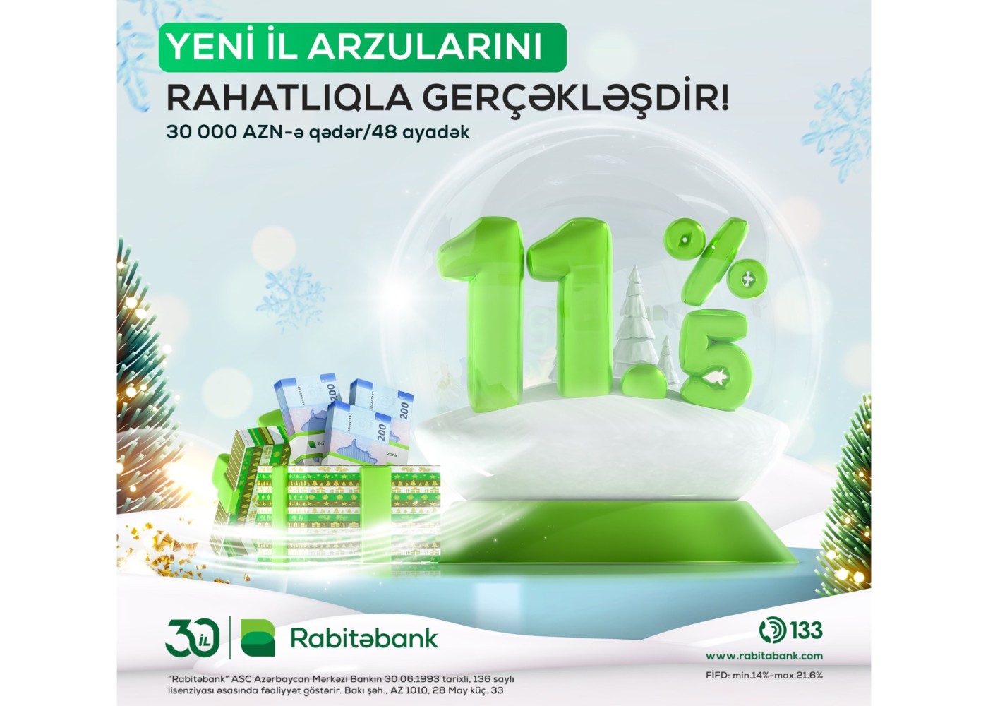 "Rabitəbank"dan nağd pul krediti üzrə "Yeni il" kampaniyası! 