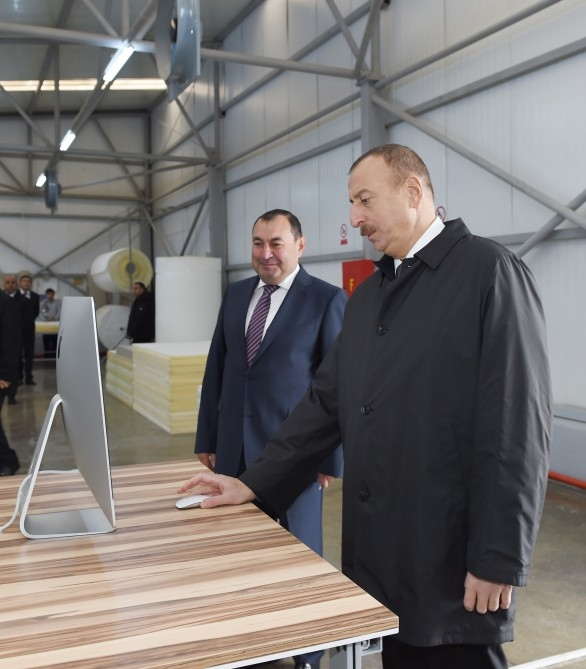 Prezident Ağstafada mebel fabrikinin açılışını etdi -  FOTOLAR