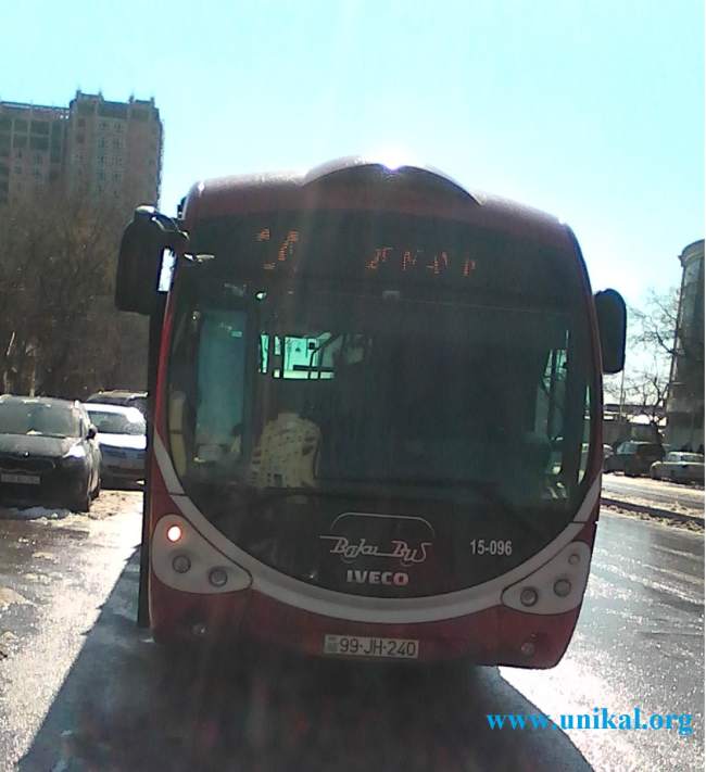BakuBusun avtobusu yenə xarab olub yolda qaldı -  FOTOLAR