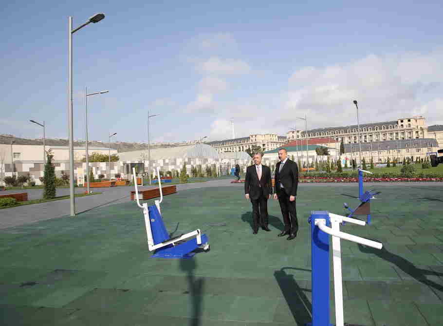 Prezident idman və istirahət parkını istifadəyə verdi -  FOTOLAR