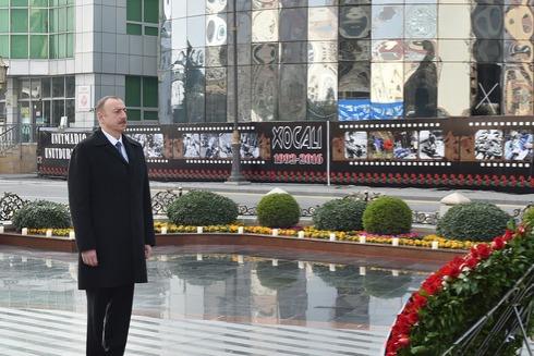 Prezident Xocalı abidəsini ziyarət etdi - FOTOLAR