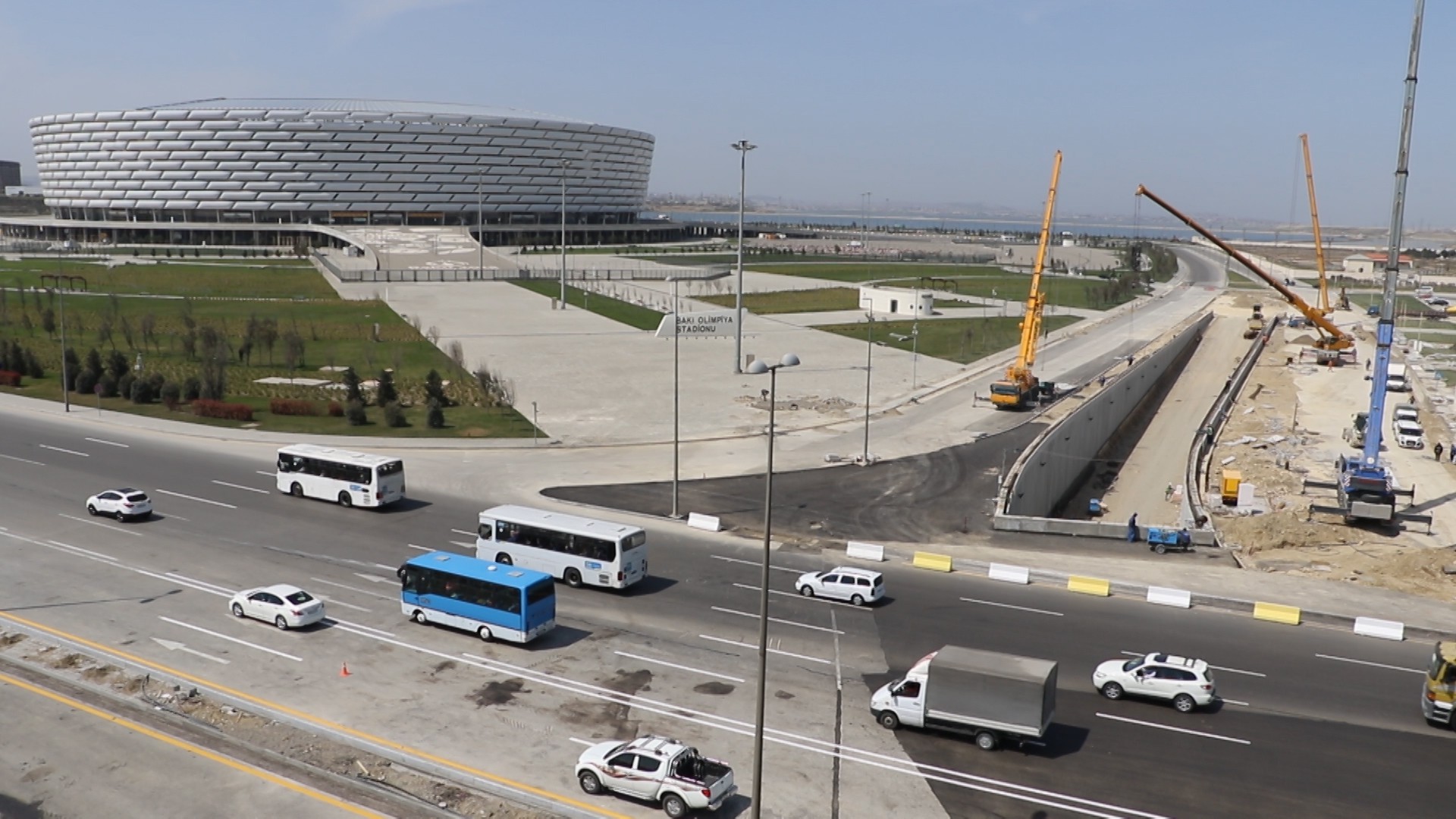 Bakı Olimpiya Stadionunun qarşısında avtomobil tunelinin inşası başa çatır 