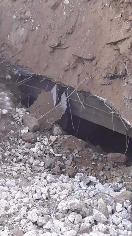 Bakıda çökmüş yolun altında gizli tunel aşkarlandı - FOTO