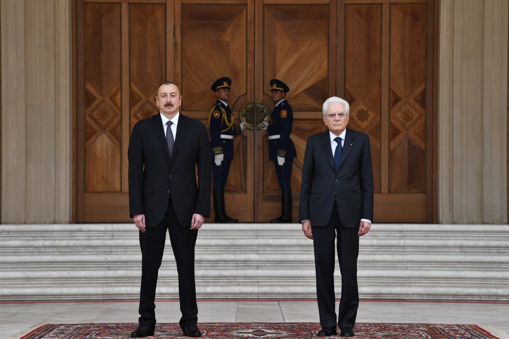 İtaliya prezidentinin rəsmi qarşılanma mərasimi oldu  - FOTOLAR