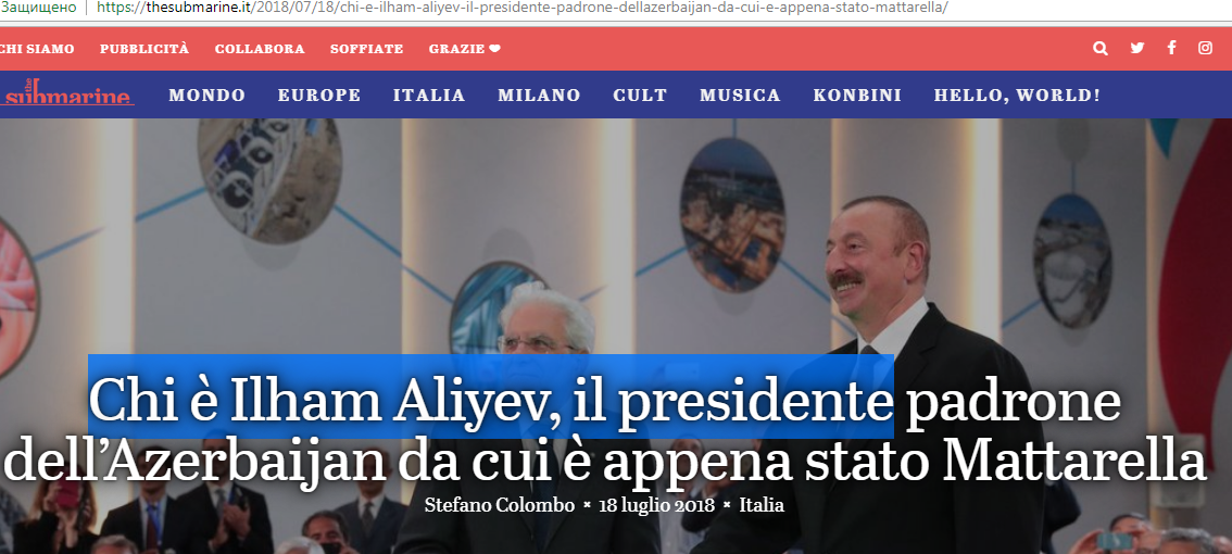 Prezidentlərin görüşü İtaliya mətbuatında -   FOTOLAR