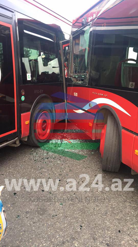 BakuBus avtobusları biri-birinə çırpıldı    - FOTOLAR
