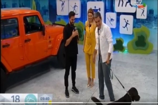Çingiz AzTV-nin studiyasına avtomobili və iti ilə girdi - VİDEO