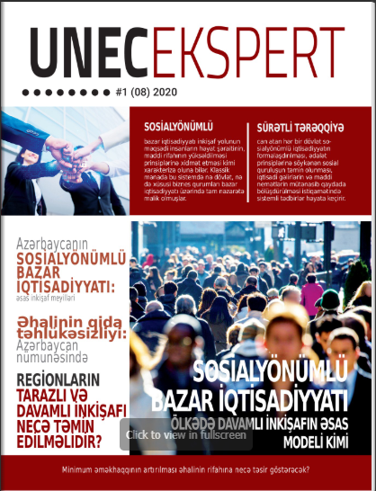 Sosial yönümlü bazar iqtisadiyyatında son yeniliklər - “UNEC Ekspert” jurnalı