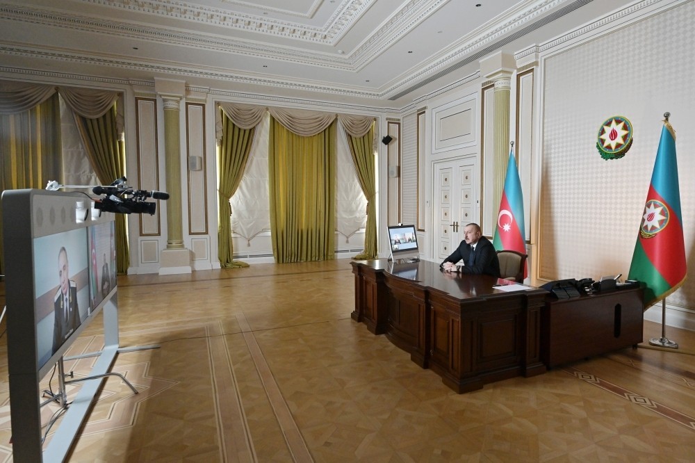 Prezident Kamran Əliyevi videoformatda qəbul etdi - FOTO