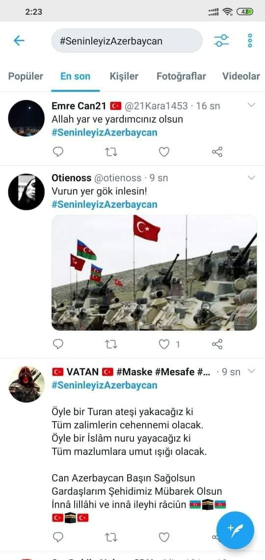 Türkiyədə sosial şəbəkə vasitəsilə Azərbaycana dəstəyə başlanıldı