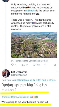 Ermənistan parlamentinin əməkdaşı Tural Gəncəliyevi ölümlə təhdid etdi - FOTOLAR