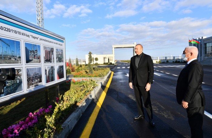 İlham Əliyev “Yaşma” qovşaq yarımstansiyasınınaçılışında - FOTOLAR