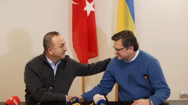Çavuşoğlu ukraynalı həmkarı ilə görüşdü - FOTO