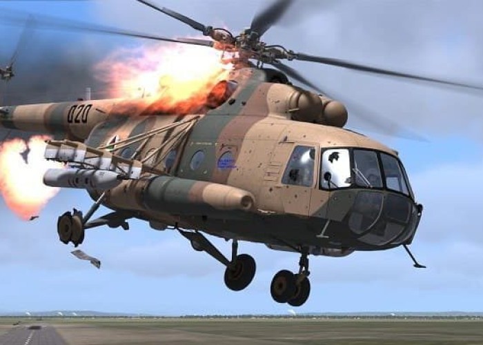 Rusiyada helikopter yandı 