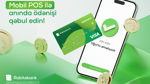 "Rabitəbank"ın “Mobil POS” xidməti ilə POS terminal cibinizdə!