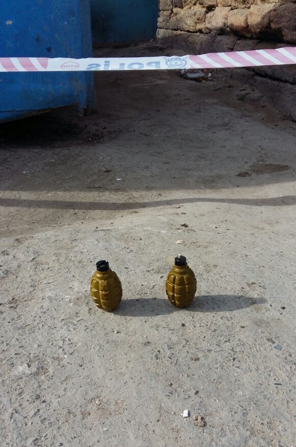 Sumqayıtda uşaq bağçası yaxınlığında iki qumbara tapıldı - FOTO