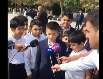  İlham Əliyevin nəvəsi telekanallara müsahibə verdi   - VİDEO